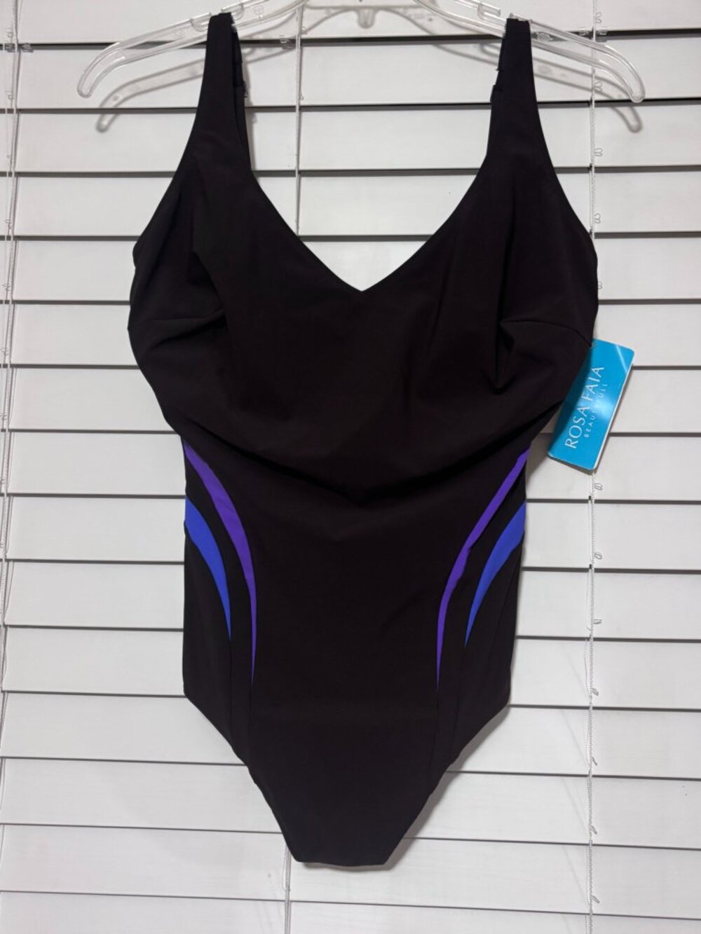Rosa Faia Valentina 1-Piece Swimsuit Brown Purple Cup H 44 / US 14 NWT